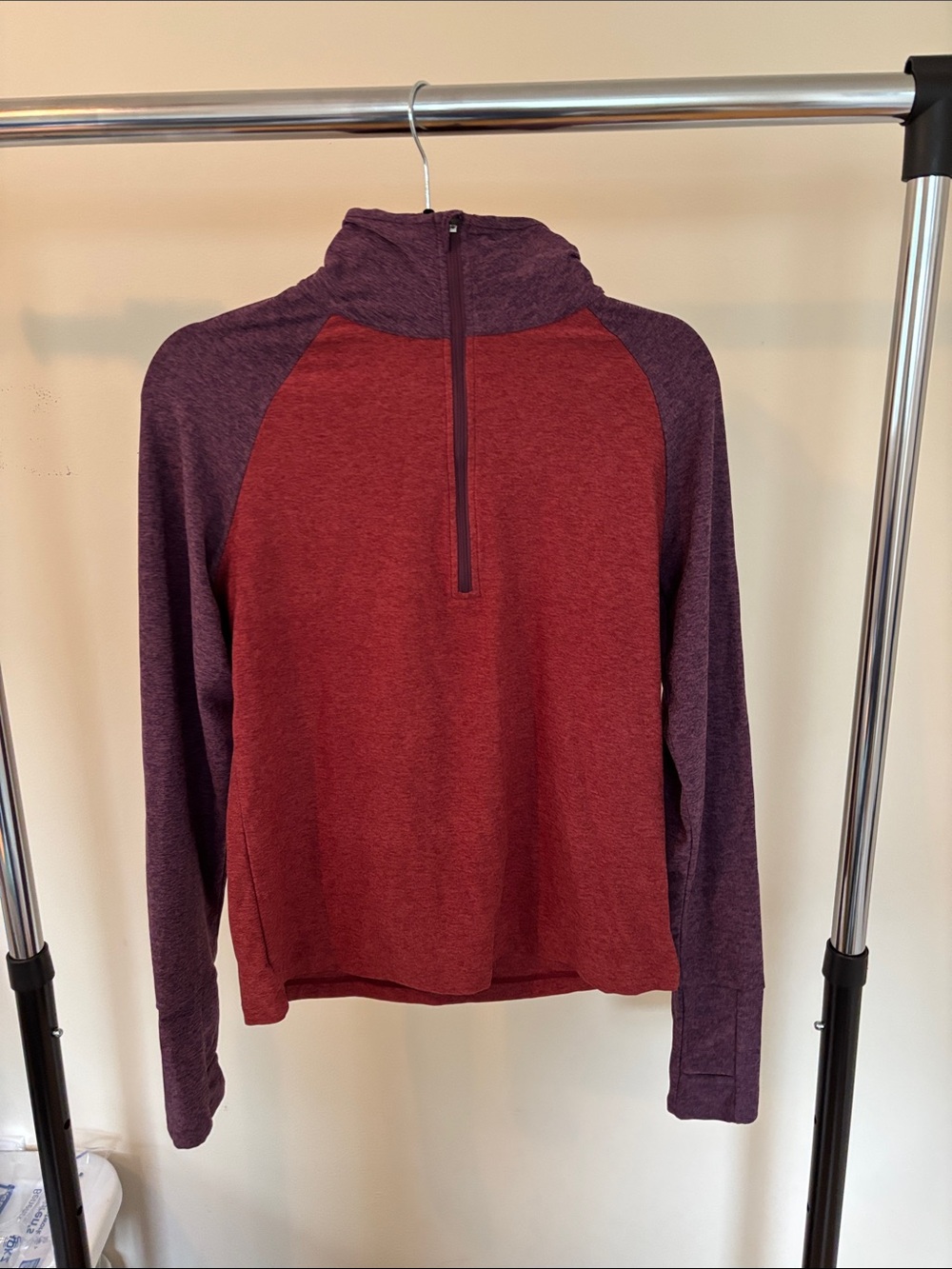 oiselle NWT Two-Tone Heathered Half-Zip Running Pullover